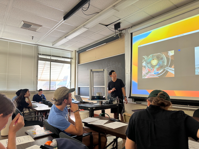 Sunny Yeh teaching in classroom
									at UCLA
